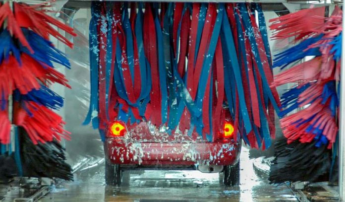 Car in automatic car wash