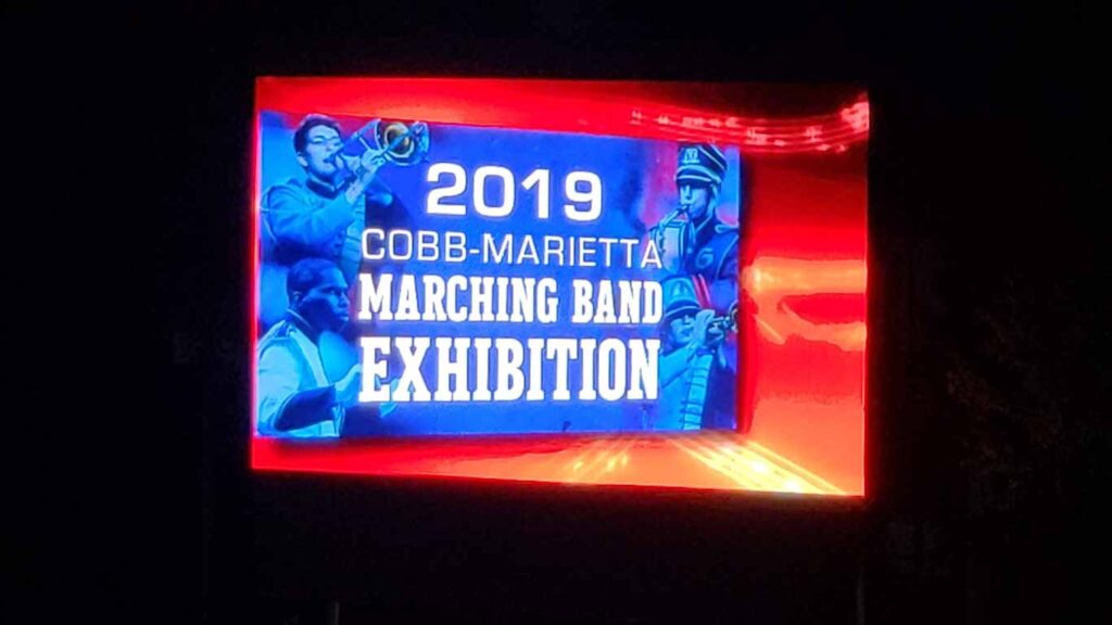 Cobb Marching Band exhibition screen