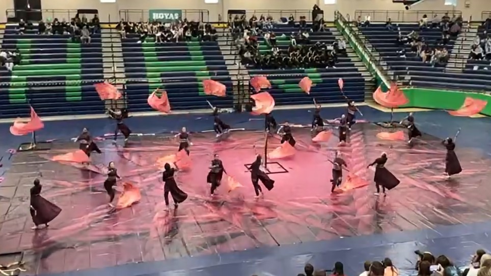 Winter Guard performs dance routine
